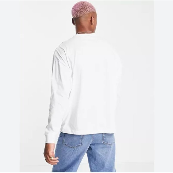 ASOS Design Men's Oversized Long Sleeve T-Shirt Sz M -White w/Dinosaur Print NWT - Picture 4 of 4